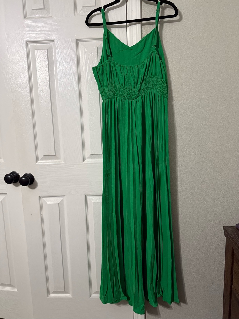 Green Maxi Jumpsuit with Smocked Waist